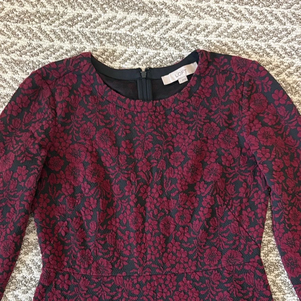 Loft Dress- red and charcoal Dress - Picture 2 of 6